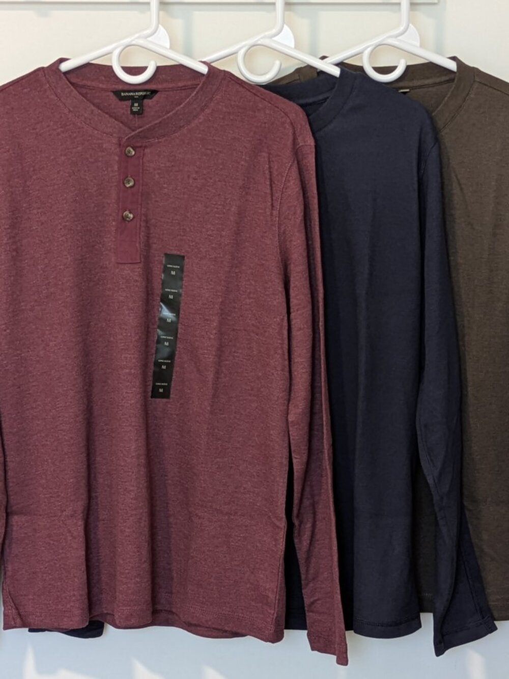 🧥 Banana Republic Men's Thermal Shirt Bundle - 3 NWT - Size M - Crew + 2 Henley